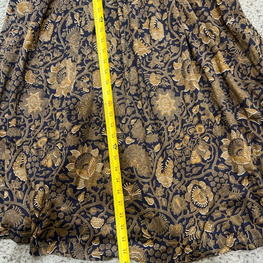 VNTG Claudine Bueché brown strapless floral cotton couchette pockets dress sz 10 - Picture 13 of 15